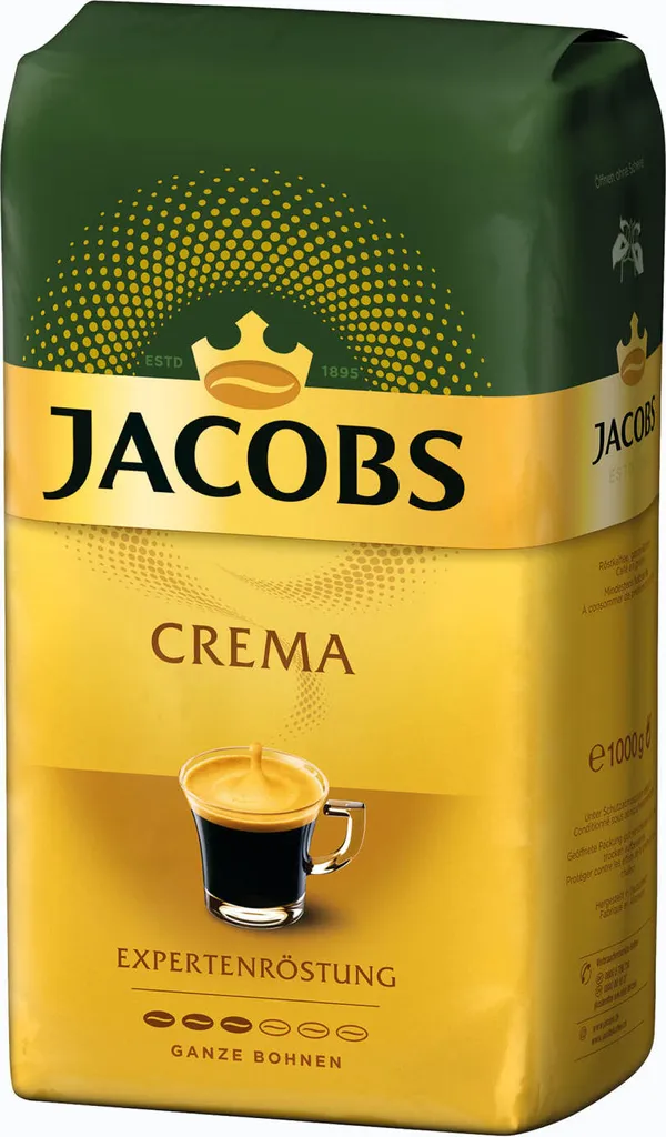 JACOBS Expertenröstung Crema Kaffee Ganze Bohne 4 X 1 Kg Kaffeebohnen 4 JACOBS Expertenröstung Crema Kaffee Ganze Bohne 4 X 1 Kg Kaffeebohnen – Bild 4