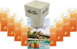 Capital BraTee 8er Set Eistee Pfirsich + Gratis Getränkehalter + Autogrammkarte Peach 750ml Ice Tea + Autogrammkarte Der Klassiker Unter Den Eistees: Pfirsichgeschmack. Dazu Noch Mit Capi-Qualitäts-Siegel - Du Weisst Bescheid