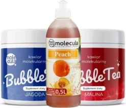 Molecula Bubble Tea Set 2x Fruchtperlen 1x Sirup 15x Becher 15x Strohhalme Popping Boba
