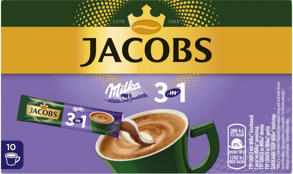 JACOBS Löskaffee 3in1 Milka®* 12x10 Sticks Löslicher Instantkaffee 120 Getränke 4 JACOBS Löskaffee 3in1 Milka®* 12x10 Sticks Löslicher Instantkaffee 120 Getränke – Bild 4