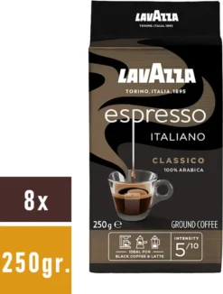 Lavazza Espresso Italiano Classico 8x250 G (gemahlener Kaffee) -Senseo || Tassimo Verkäufe d5c74a54f873aadd021fe5bc35874b66