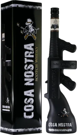 Cosa Nostra Scotch Whisky Geschenkset 0,7L Whiskey Gewehrflasche Geschenkideen