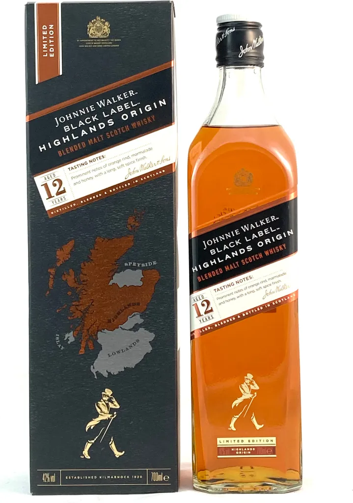 Johnnie Walker Black Label 12 Jahre Highlands Origin Blended Malt Scotch Whisky, 0,7l, Alc. 42 Vol.-% 1 Johnnie Walker Black Label 12 Jahre Highlands Origin Blended Malt Scotch Whisky, 0,7l, Alc. 42 Vol.-%
