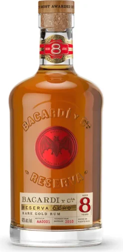 Bacardi Reserva Ocho 8 Jahre Rare Gold Rum Puerto Rico | 40 % Vol | 0,7 L
