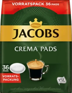 JACOBS Pads Crema Classic UTZ- 5 X 36 Getränke Vorteilspack + 1 Senseo Dose -Senseo || Tassimo Verkäufe f1853182ce9758c9b4b0119d893964c3