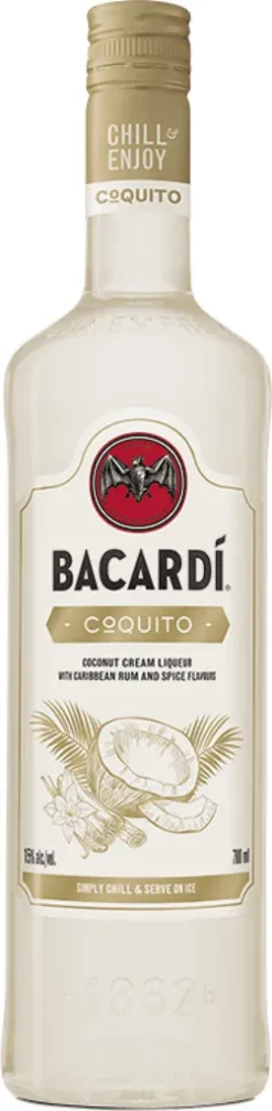 BACARDÍCOQUITO "CHILL & ENJOY" Kokosnuss Cream-Likör Mit Vanille & Zimt 0,7L Alc. 15% Vol.